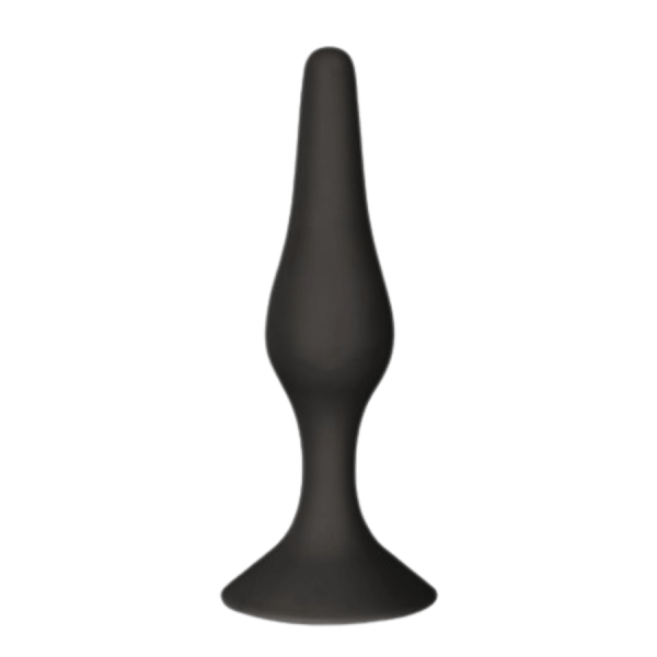 Plug Anal Noir en Silicone avec Ventouse Taille M 11,3 cm Pocket Pleasure + 1 dosette de lubrifiant